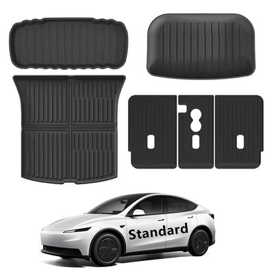 For Tesla New Model Y Standard RWD 2025+Front Rear Trunk Mat TPE Seat Backrest Pads Cargo Liner Trunk Tray Floor Anti Dirty Mats