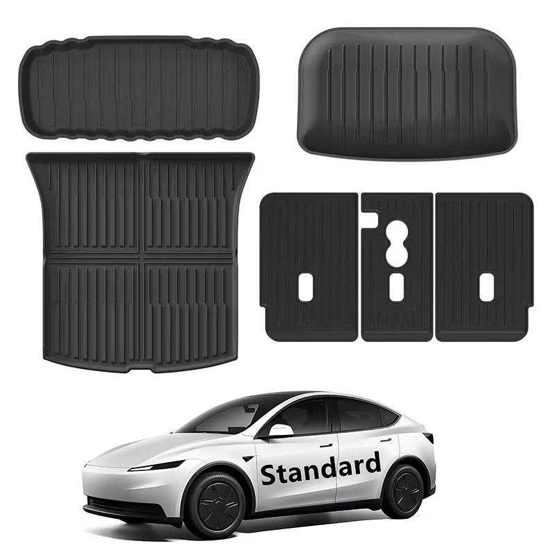 For Tesla New Model Y Standard RWD 2025+Front Rear Trunk Mat TPE Seat Backrest Pads Cargo Liner Trunk Tray Floor Anti Dirty Mats