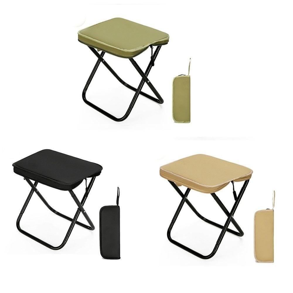 Solid Color Portable Zipper Campstool Ultra-light Outdoor Picnic Bench Compact Camp Chair  Hiking