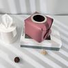 Roll Paper Storage Box Durable High Capacity Faux Leather Car Tissue Holder for Toilet