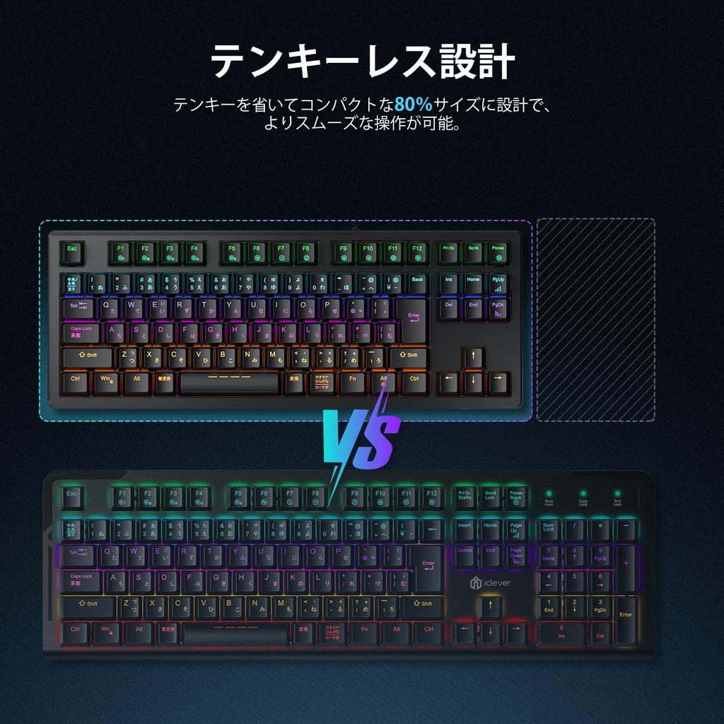 IClever Gaming Brown Mechanical Japanese 91 24 Pro počítač Klávesnice G06 kompatibilní s Windows, Tenkeyless, Axis, Klávesnice, Rozložení, Kabelové, Klávesy, 80%
