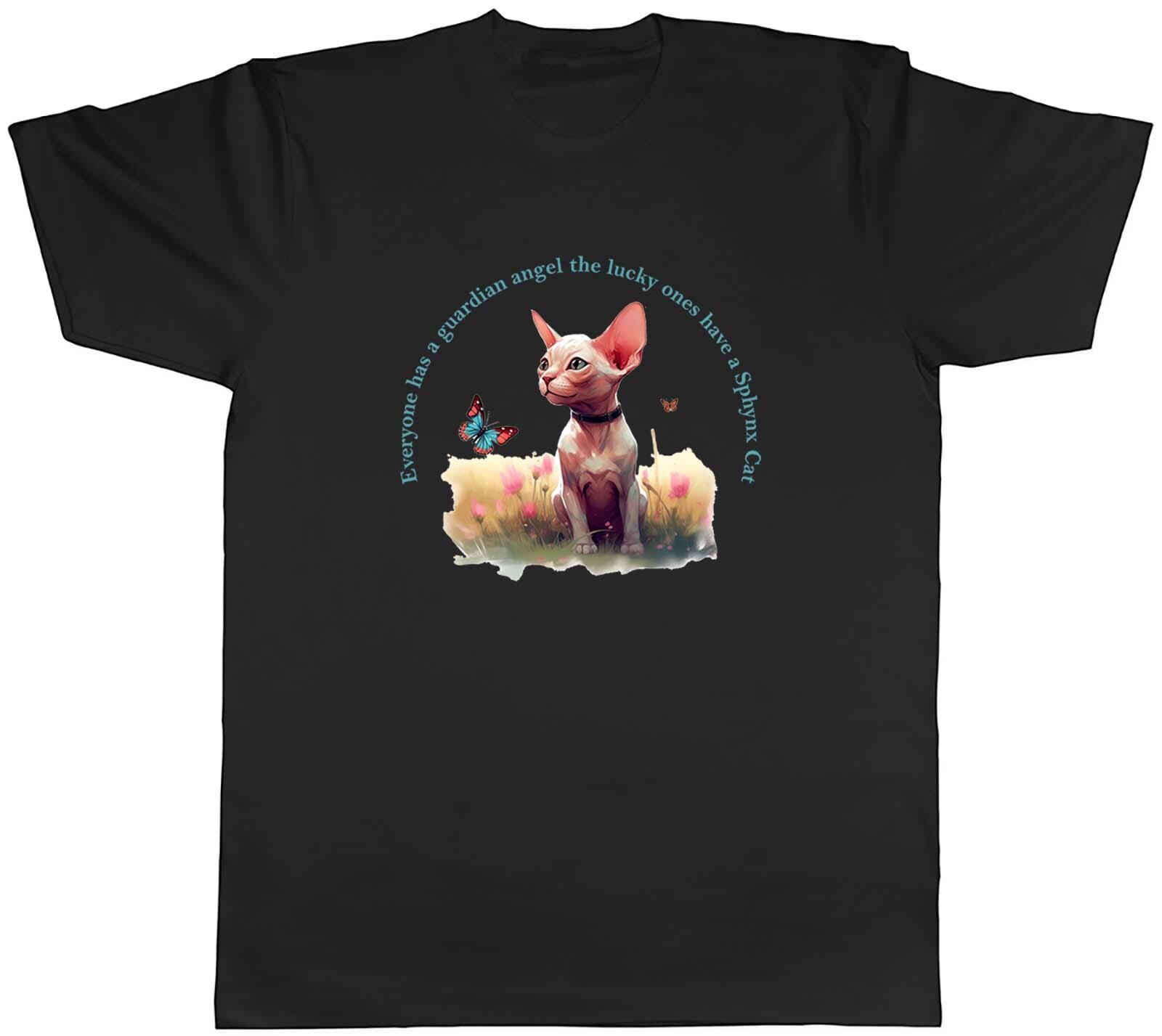 Guardian Angel Mens T-Shirt Lucky Ones have a Sphynx Cat Tee Gift XXXL