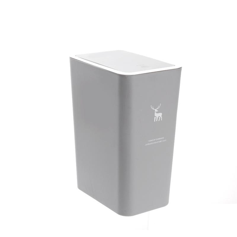 Luxurious Press-Lid Large Capacity Plastic Trash Can for Home, Kitchen, Bathroom, and Living Room
