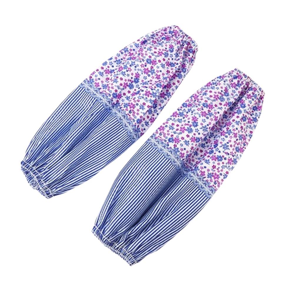 

1 Pair Waterproof Striped Floral Oversleeves Dirt Resistant Cleaning Oversleeves Housework синій