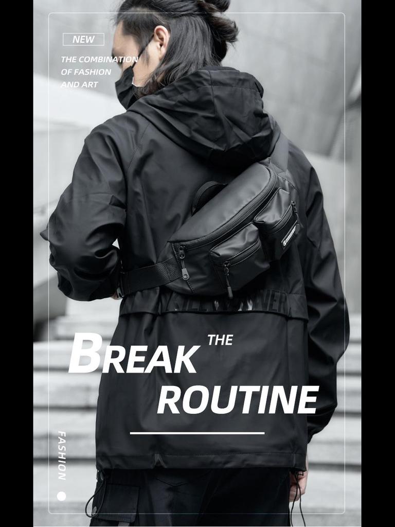 Trendy Men's Lightweight Messenger Bag - Motorcycle Riding Chest Bag & Commuter Backpack