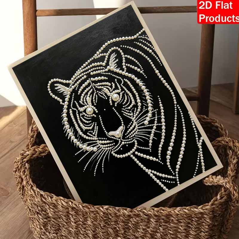 5D DIY Pearl Diamond Painting Kit Majestic Tiger Full Drill Embroidery Mosaic Art Home Wall Decor Gift