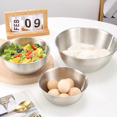 Edelstahl Rührschüsseln Schwerlast Nestbare Salat Rührschüsseln mit Skala