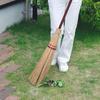 Azuma Industries Meisho Gaien Broom with a Wooden Handle, a Thick and Flexible Broom Made from Palm Leaf Veins, Ideal for Sweeping Leaves from Lawns a