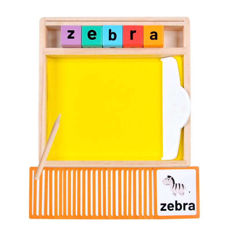 Letter Words Spell Wooden Sandboard Learning Toy For Early Childhood Education