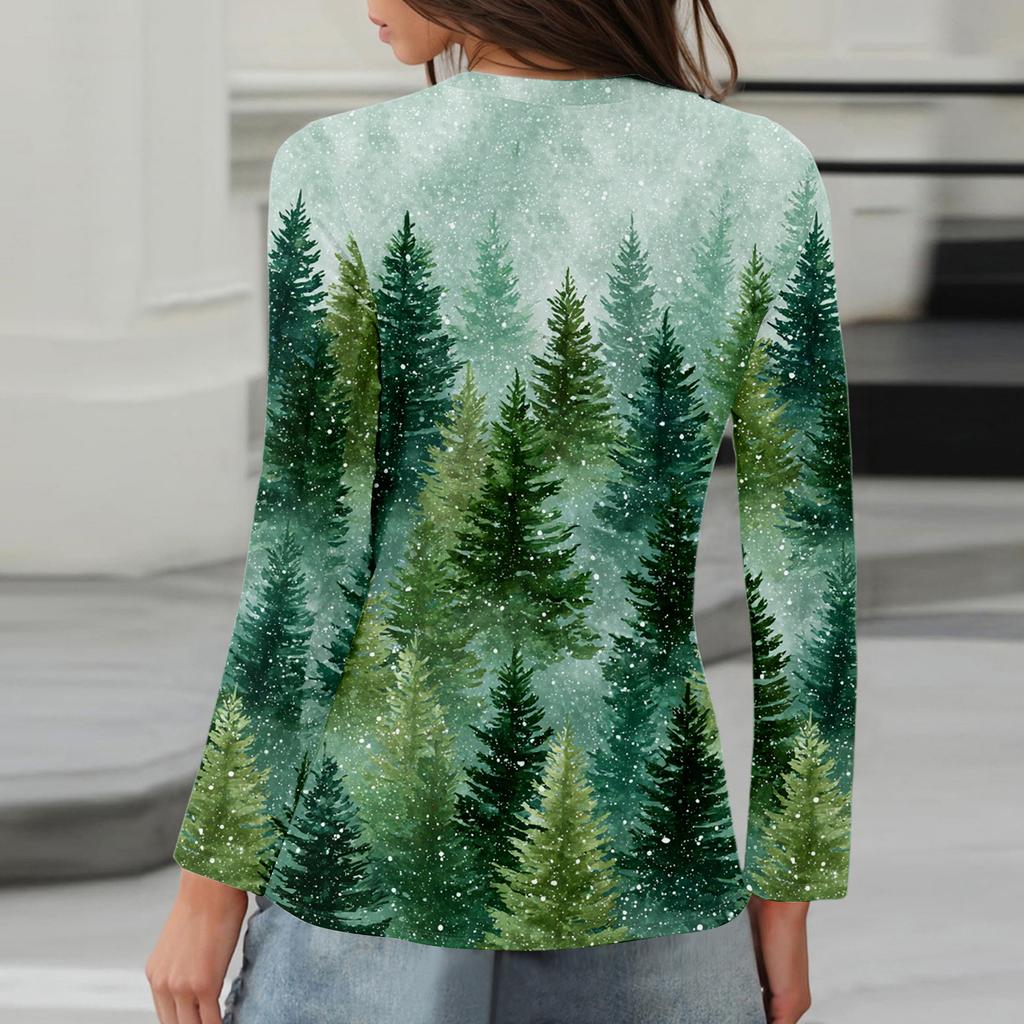 Long Sleeve Shirts For Women Cute Print Graphic Tees Blouses Casual Plus Size Basic Tops Pullover