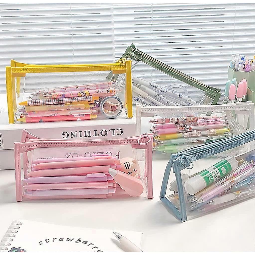 Clear Pencil Case See Through Pencil Case (Pink)