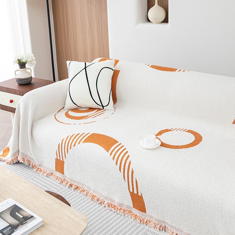 Modern Simple Four Seasons Universal Sofa Towel Retro All-Inclusive Non-Slip Cushion Chenille Living Room Sofa Cushion Cover Cloth