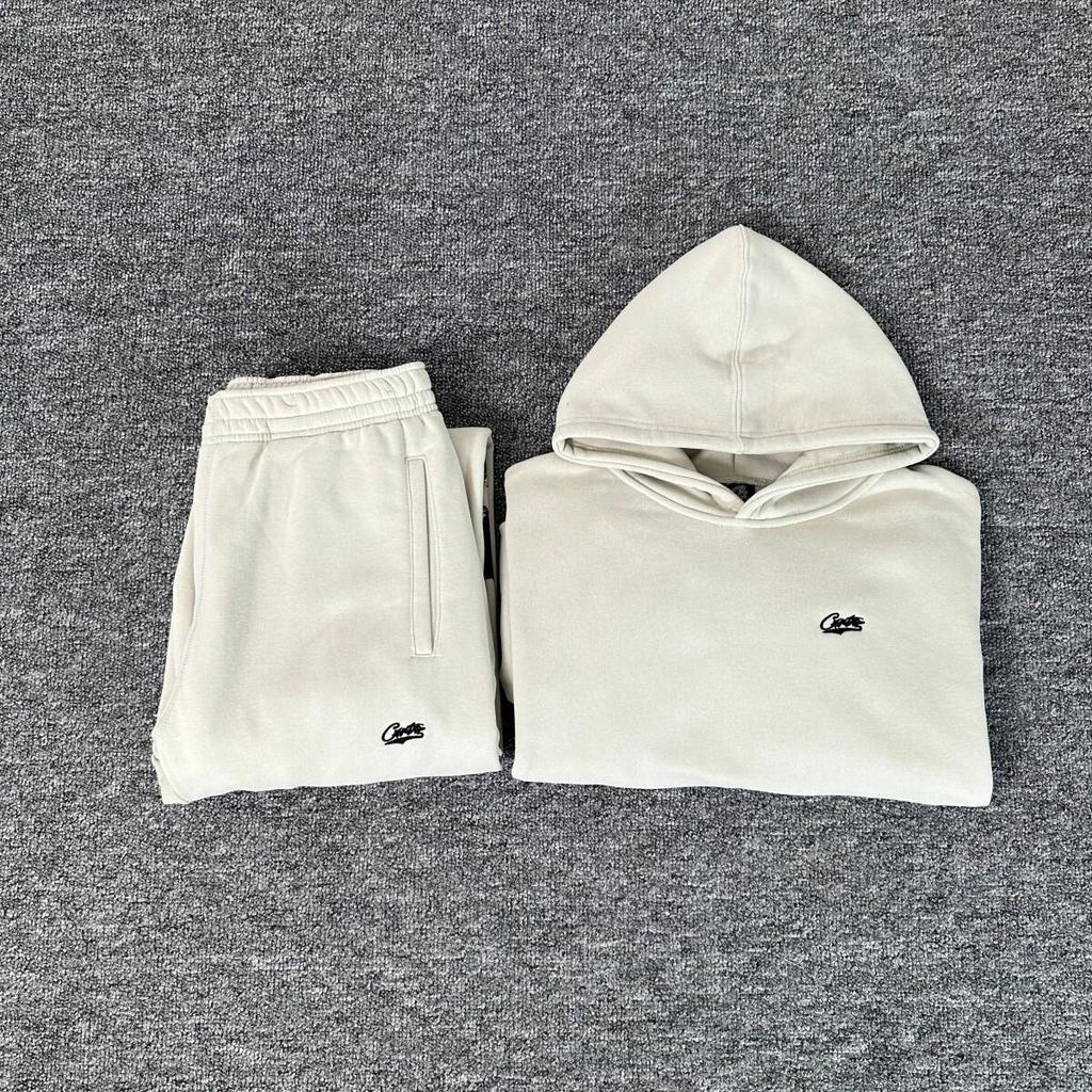 Trendy Devil's Island Hooded Sweatshirt and Pants Set for Men and Women - Casual, Loose-Fit, Fashion-Print Letter Design.