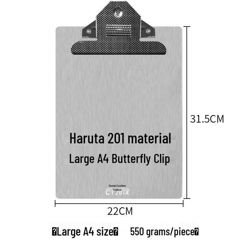Chuntian Stainless Steel Clipboard with File Clip and Sticky Note Holder, A4/A3 Size
