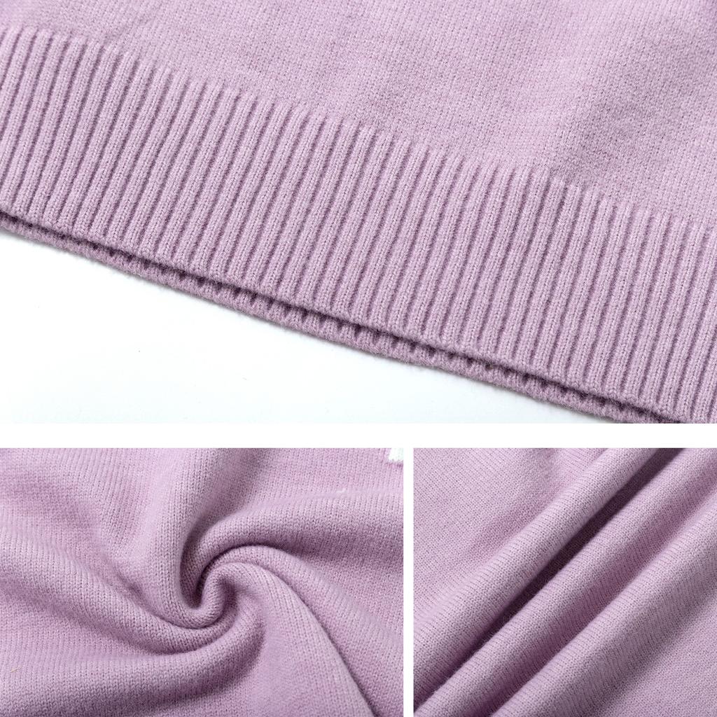 AMI Spring and Autumn New Love Jacquard Wool Ami De Coeur Polo Collar Hoodie Sweater