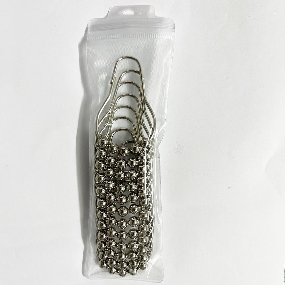 Black metal ball shower curtain hook hanging ring gourd hanging buckle curtain rod hook shower curtain rod accessories