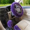Soft Wool Steering Car Wheel Handbrake Accessory Winter Warm Automotive Interior Cover