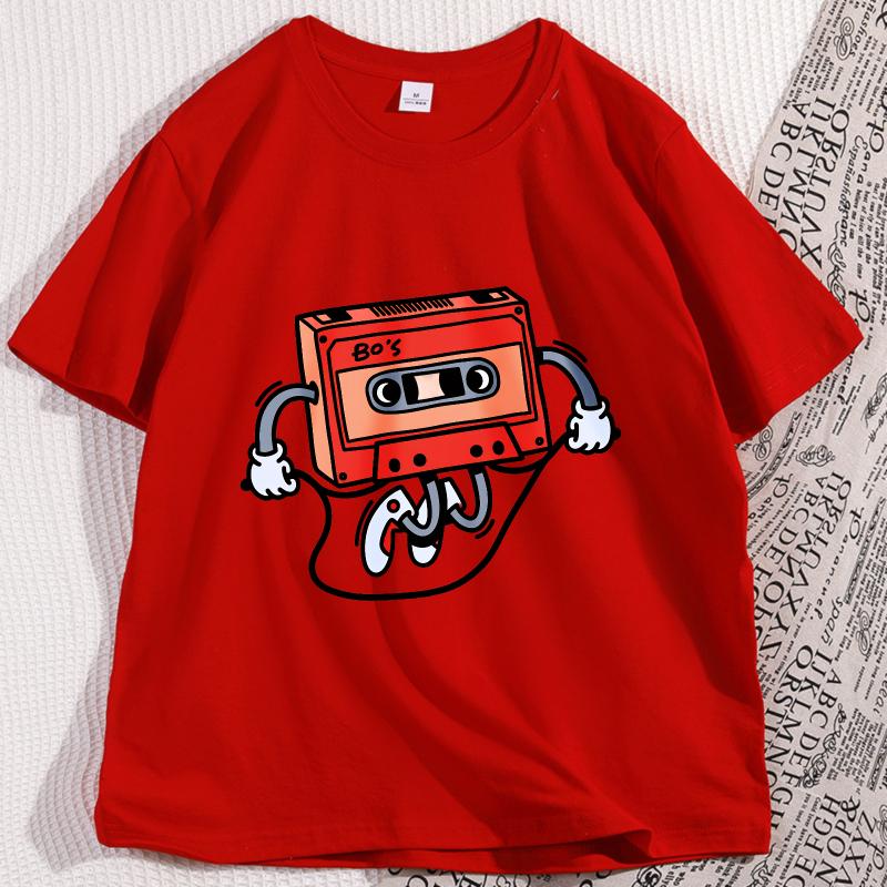Tape Cassette Tape Oversized TShirt Men Women Vintage Funny Graphic T Shirts Cotton Short Sleeve Round Neck Tees Streetwear
