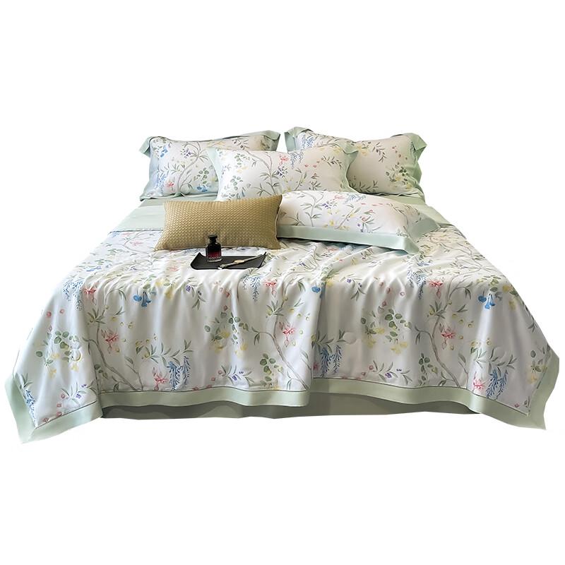 LENGARY Sweet Dream Manor Tencel Summer Quilt 4-Piece Set