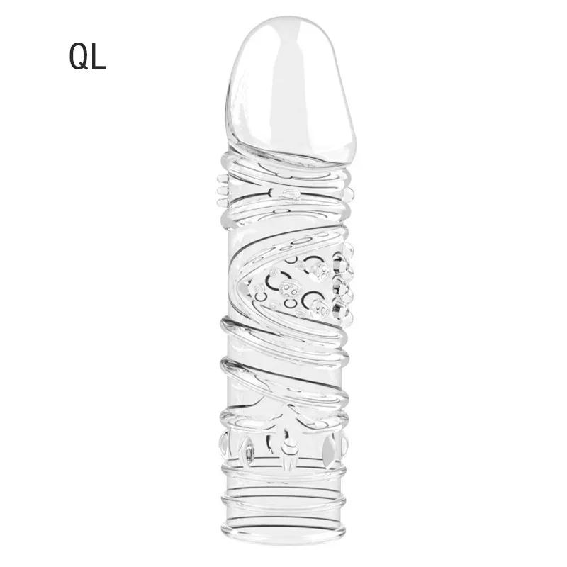 Penis Extend Sleeve Reusable Condoms Delay Ejaculation 15cm Penis Sleeve Cock Cover Sex Toy for Men Adult Sex Products