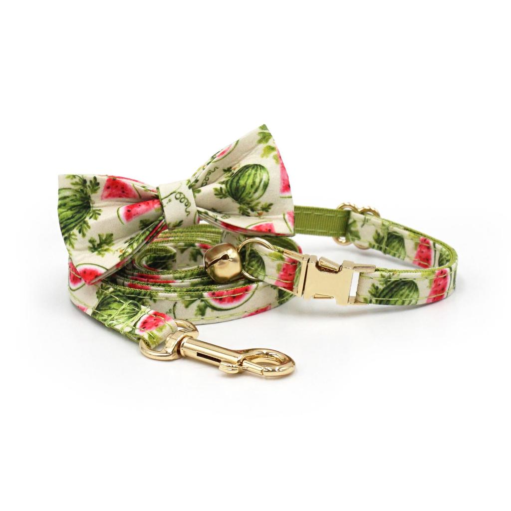 Summer Fruit Floral Cat Collar Set with Laser Engraving Option