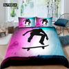 Skateboard Quilt Cover Boys Teens Sports Comforter Cover Microfiber 2/3pcs Graffiti Art Single Size Bed Linen Package Double Size Queen Size King Size