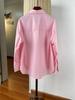 Women's Diamond-Encrusted 3D Floral Loose Long-Sleeve Lapel Shirt, Mid-Length, Spring Top