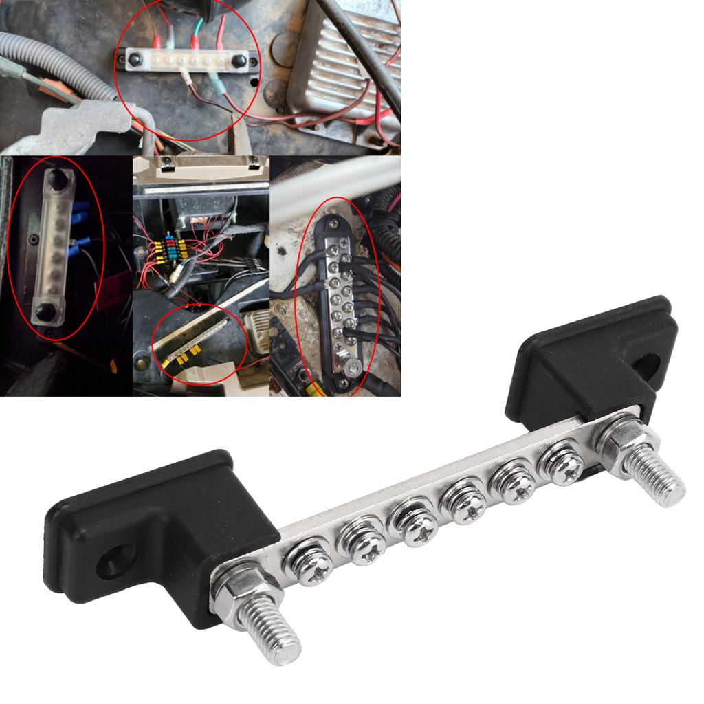 Terminal Bus Bar Power Distribution Terminal Block Wire Screw Electrical Grounding   Block for Cars Boats Yachts Pickup Trucks  