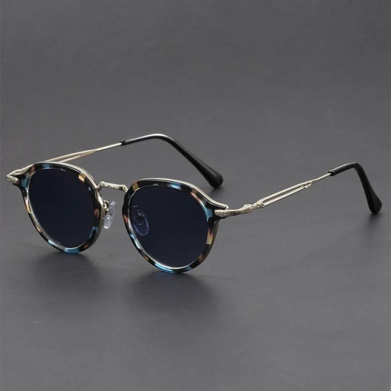 Round Sun Glasses Men's Trendy Vintage Style Brand Design Sun Eyeglasses New Style Fashion Style Multi-color Rim Outdoor Shades for Driving Use