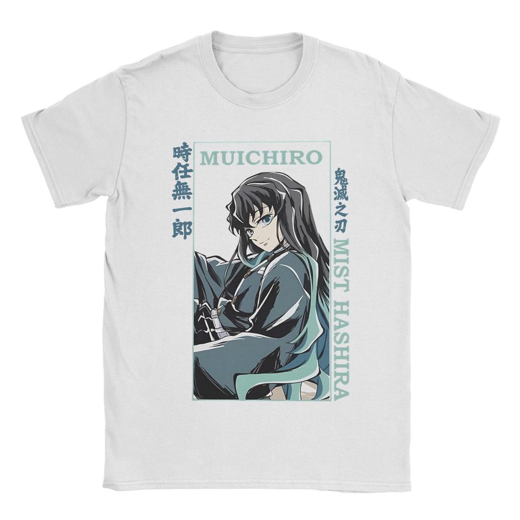 Demon Slayer Muichiro Tokito T Shirt  Wind Breather Anime Pure Cotton Clothes Short Sleeve Crew Neck Tees Plus Size T-Shirts