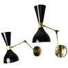 1950 Italian Modern Brass Vanity Light Wall Scone Light Fixture Pair of Scone