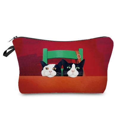 Borsa per cosmetici da donna con stampa gatto, articoli da toeletta, per organizzare la custodia da viaggio