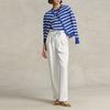 Polo Ralph Lauren Ss23 Logo Embroidered Striped Long Sleeve Knit Sweater Women Sweater Blue WMPOSWENC020614-400