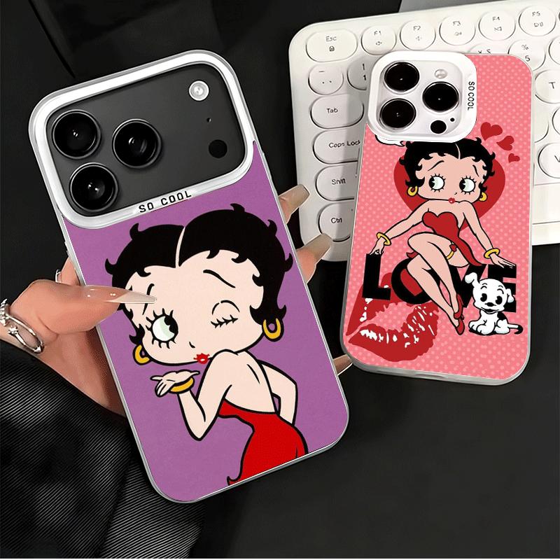 B-Bettys B-Boops Girl Soft Phone Case for iPhone 15 16 17 Pro Max 17Air 16E 14 Plus 13 12 Mini Shockproof Cover Back Shell