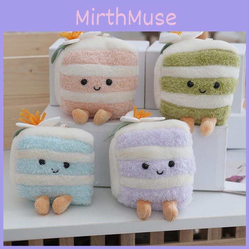 Plush Triangle Charming Cake Keychain Colorful Soft Toy For Sweet Girls And Bags