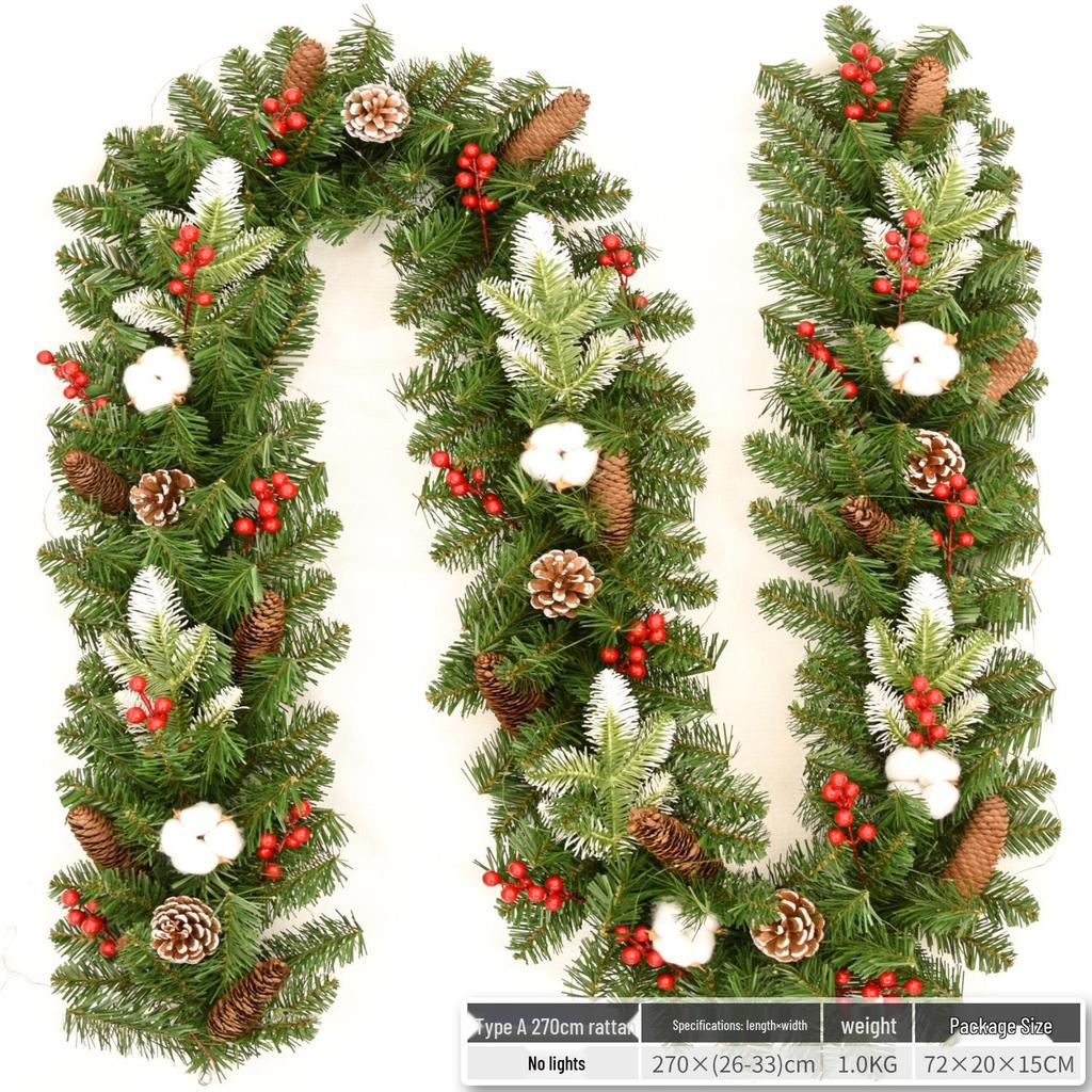 Christmas Glimmer: Garland Set for Tree, Window, and Fireplace with Flocked Leaf Ornaments