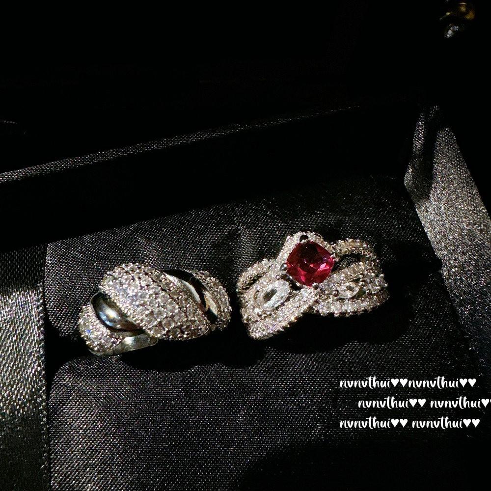 Beauty On The Heart, Crown Jewel Ring, Princess On The Run, 18K Gold Plated, Threaded Wrapped Zircon Ring