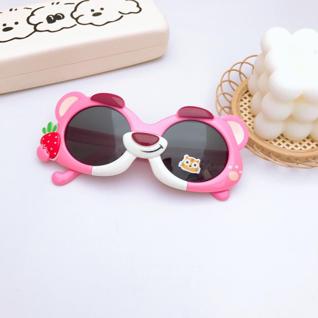 Cartoon Cute Children Polarized Sunglasses Girls Strawberry Bear Sunglasses Children Silicone Sunscreen Sunscreen Glasses