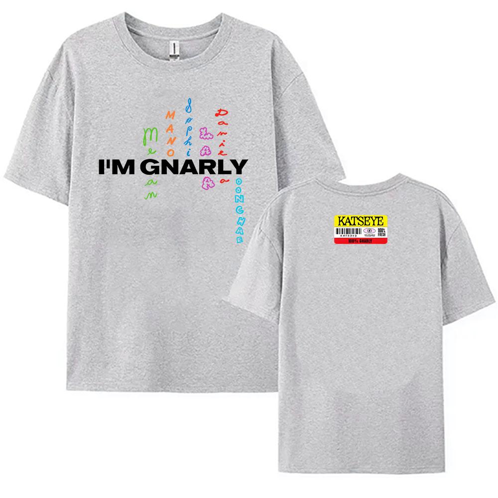 Katseye Im Gnarly Tshirt Korean Girls Band Printing Tshirt Camiseta Cotton Short Sleeve Female T Shirt Summer Casual Women Tee