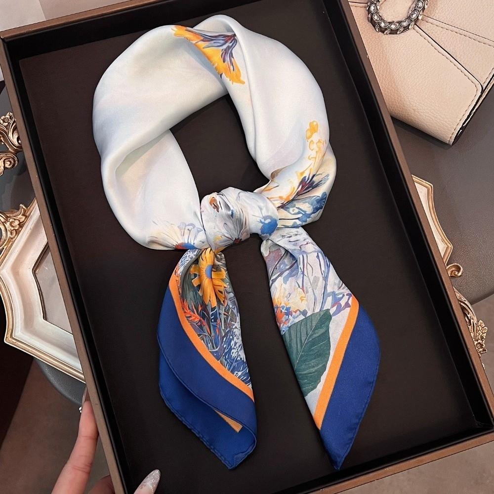 Silk Head Scarf Soft Neck Tie Fashion Square Scarf  Women Female