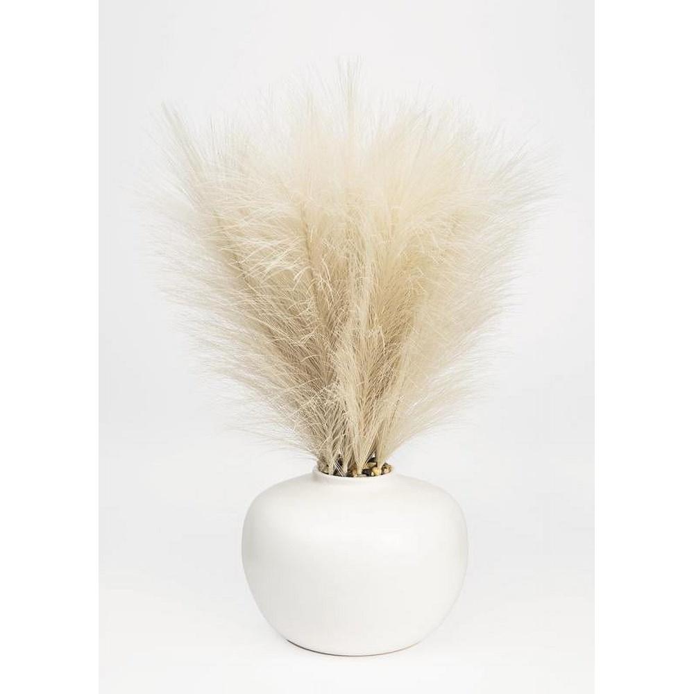 

Artificial 14 Inch Pampas Plant in White Ceramic Vase Home Decoration Centerpiece Events Weddings Bridal Showers Indoor Decor United States
