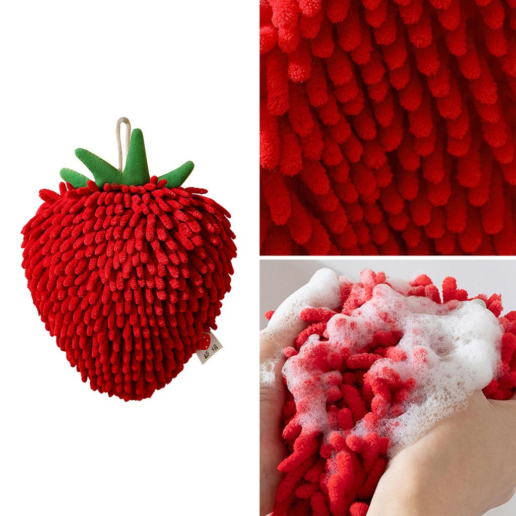 Chenilles Banana/Strawberry Towel for Kitchen and Bath Quick Drying Washcloth Soft Absorbent Towel Bathroom Accessories