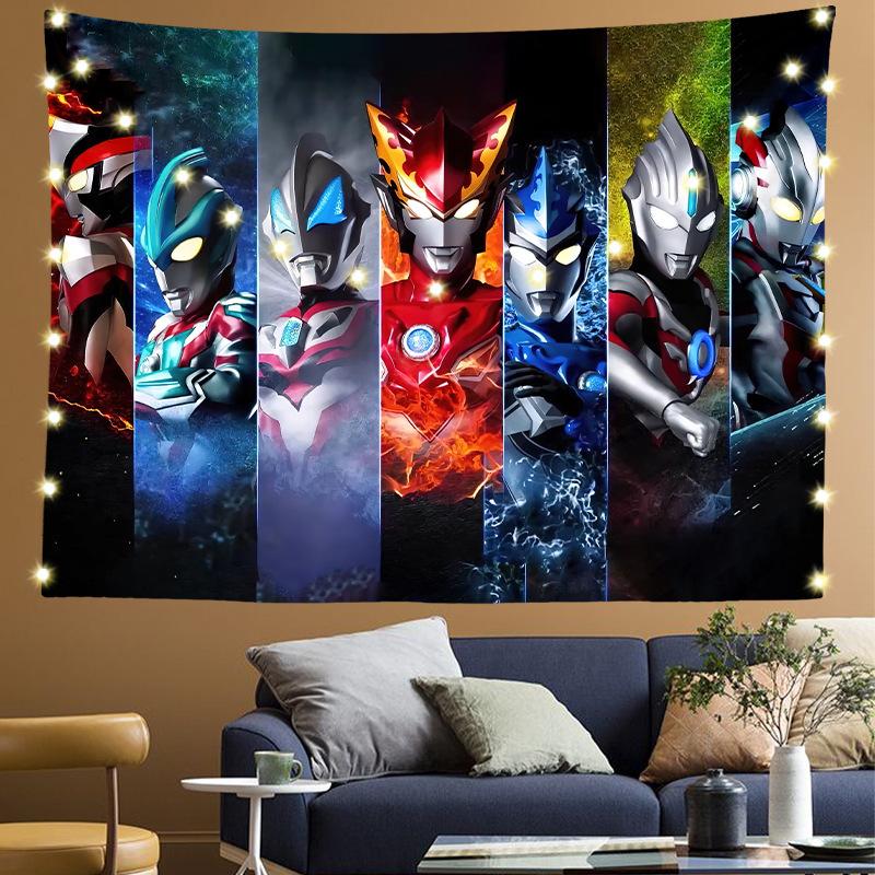 Ultraman Cartoon Wall Hanging for Children's Room Decoration Background Cloth