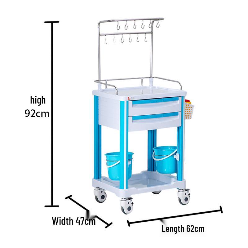 ABS Multifunctional Anesthesia and Infusion Emergency Cart with Five Drawers