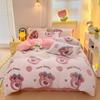 Winter Flannel Duvet Cover Rainbow Dual-color Soft Warm Quilt Cover Cozy Thick Comforter Cover for Adults Children Queen King
