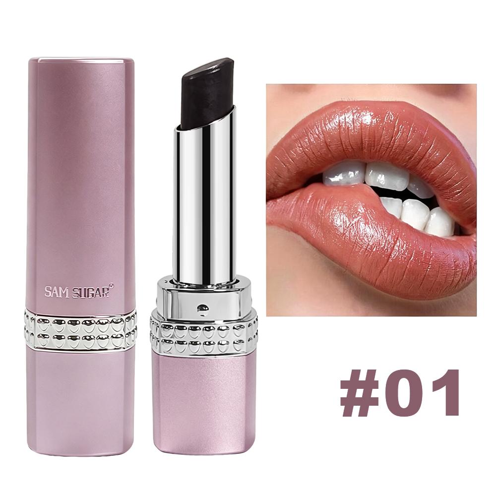 SAM SUGAR Black Lipstick Color Changing Moisturizing Lipstick, Long-Lasting Hydrating Glossy Lip Balm, Natural Tinted Lip Makeup Cosmetics for Women