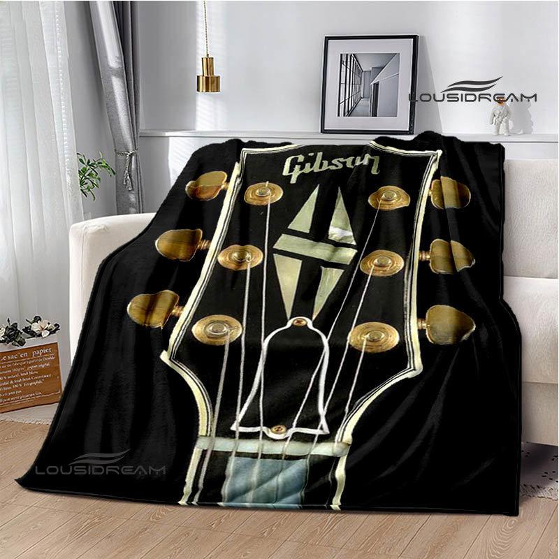 Gibson Guitar Logo Printed Blanket Flange Warming Blanket Picnic Blanket Home Travel Blanket Bed Linings Birthday Gift