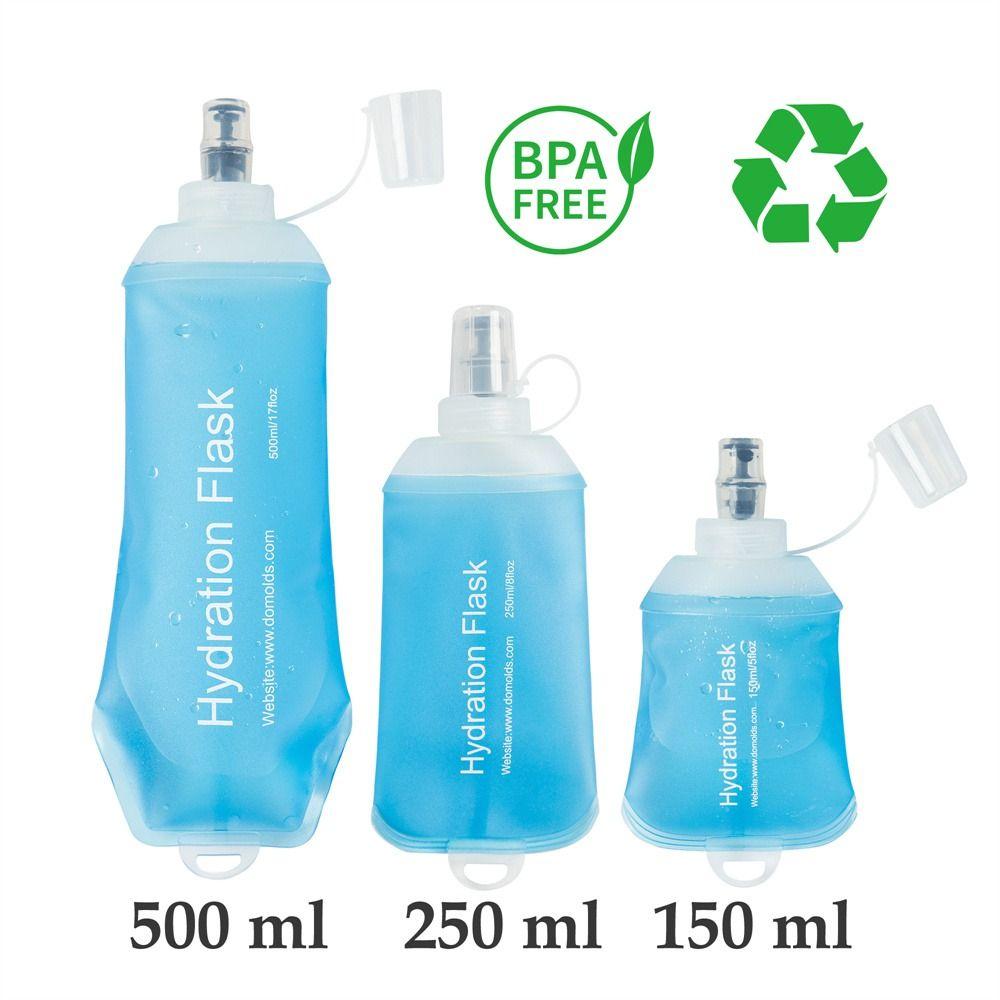 500ML 250ML 150ML Folding Water Bottle Collapsible Soft Flask TPU For Cycling Running Camping Travelling