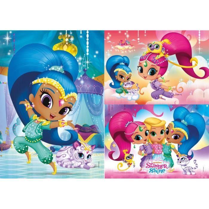 Puzzle shimmer & shine 3x48 pièces - clementoni - pour enfant dès 5 ans - dessins animés et bd