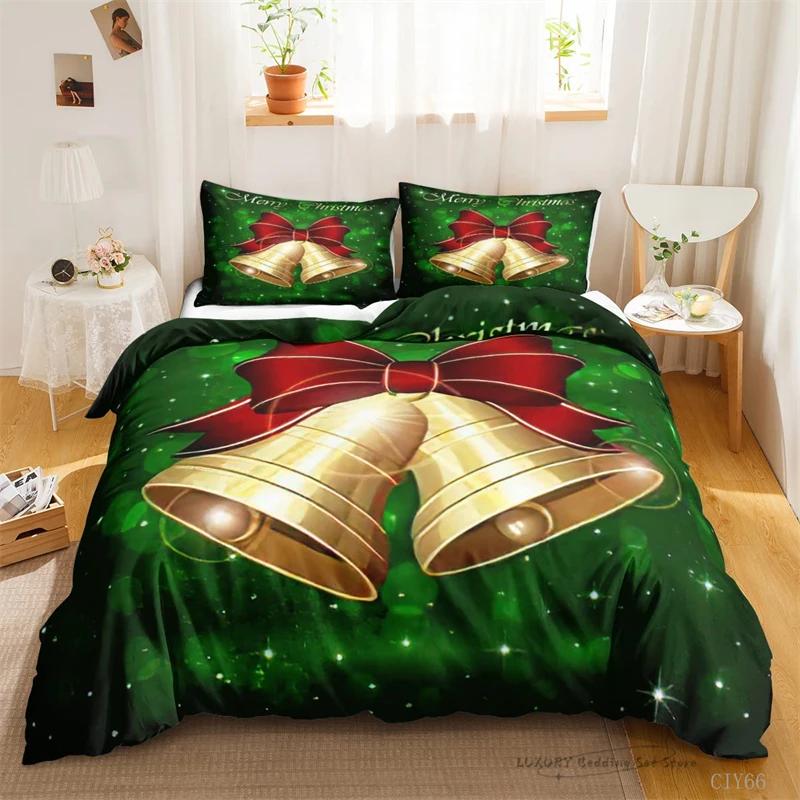 3Pc Duvet Cover Cute Cartoon Dwarf Christmas Series Bedding Set For Kids And Adults Single Double Queen 220X240 Room Decor Gift